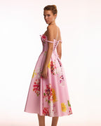 Tea length pastel pink floral dress Glow Up