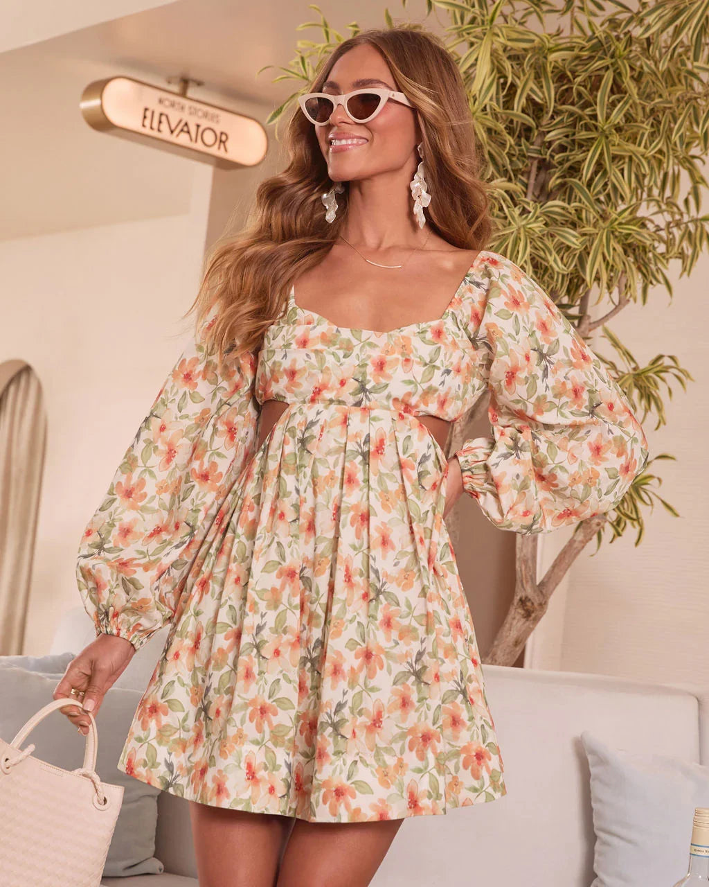 Dannie Floral Cut Out Mini Dress