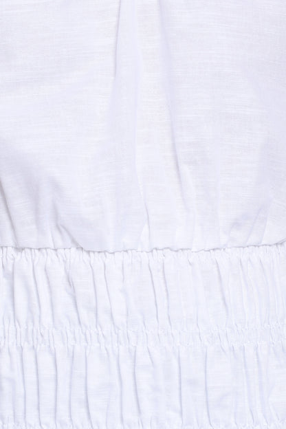 Lucilla Shirred Waist Top White