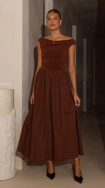 Immy Midi Dress Brown