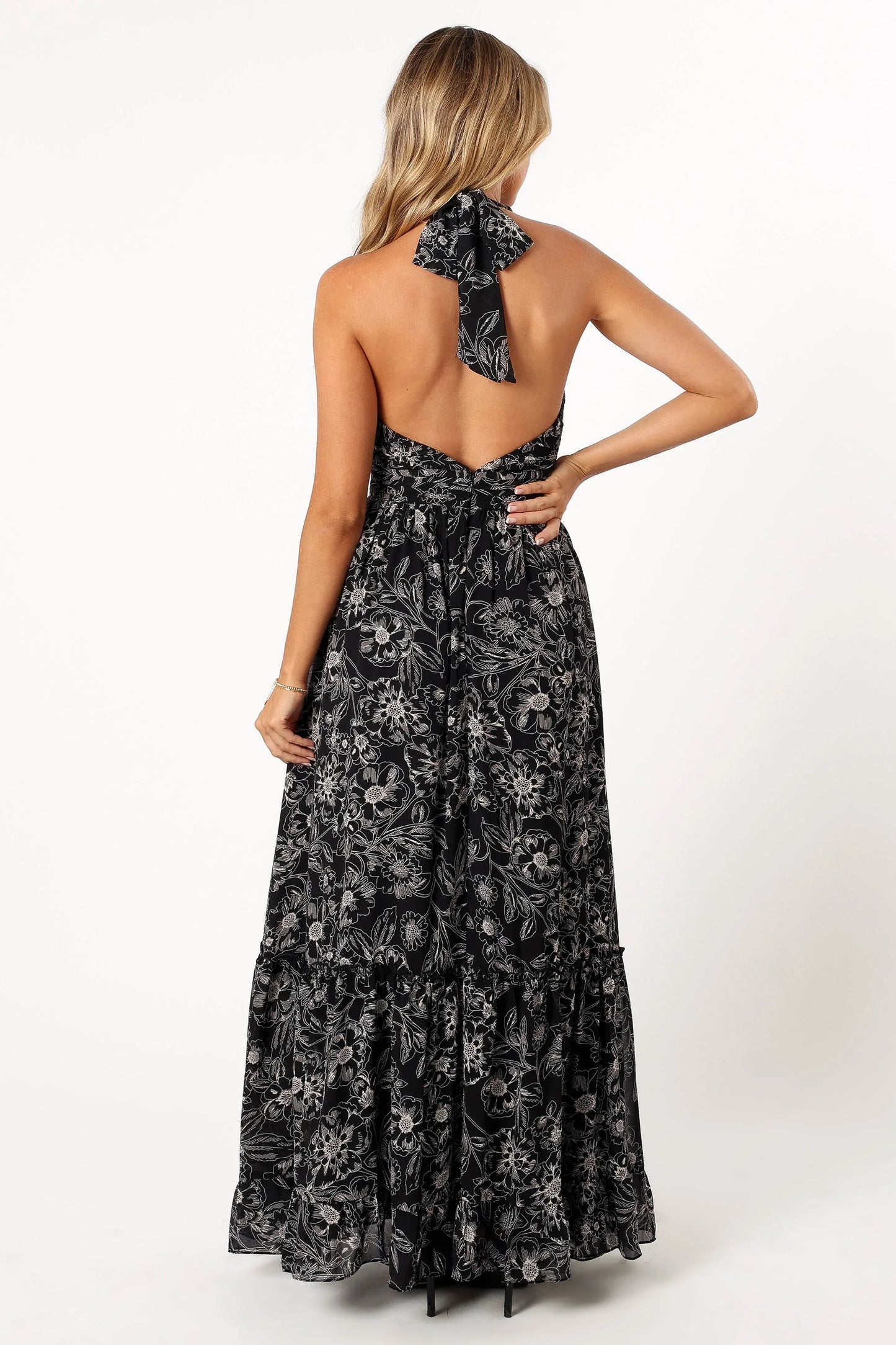 Lennon Halterneck Maxi Dress Black Floral