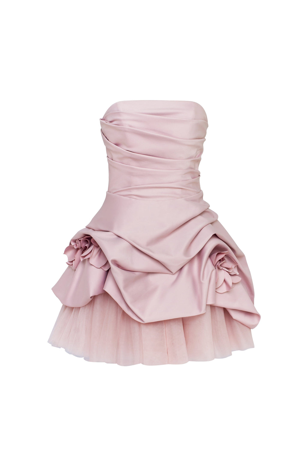 Rosette mini dress in misty rose Glow Up