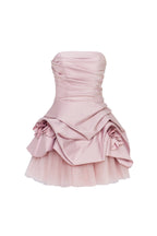 Rosette mini dress in misty rose Glow Up