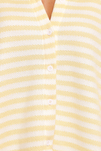Sunny Knitted Short Set Yellow Stripe