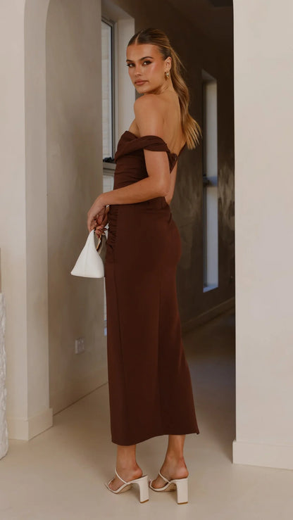 Gardenia Maxi Dress Chocolate