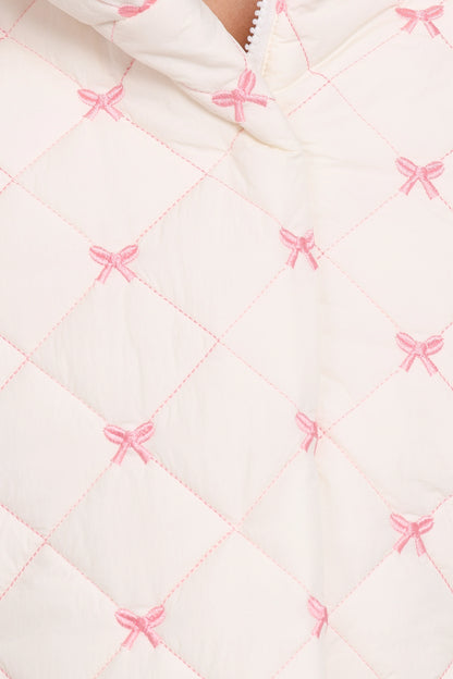 Adi Quilted Jacket Pink Bow