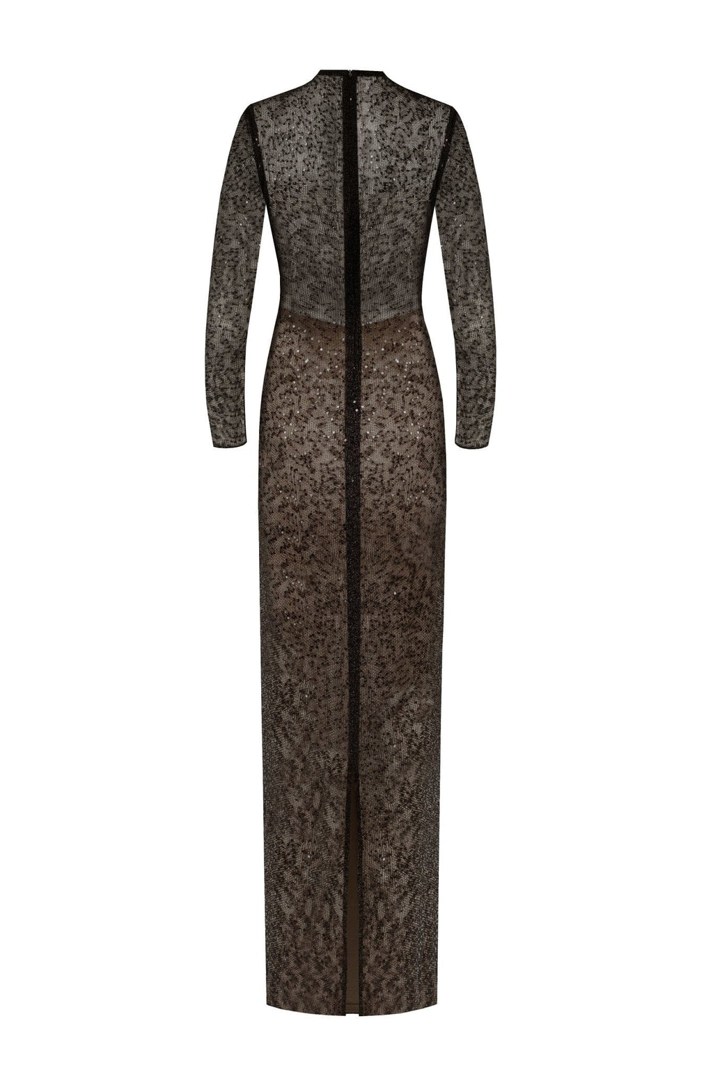 Crystal embellished striking maxi dress