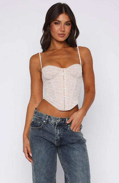 Dont Get Greedy Bustier White