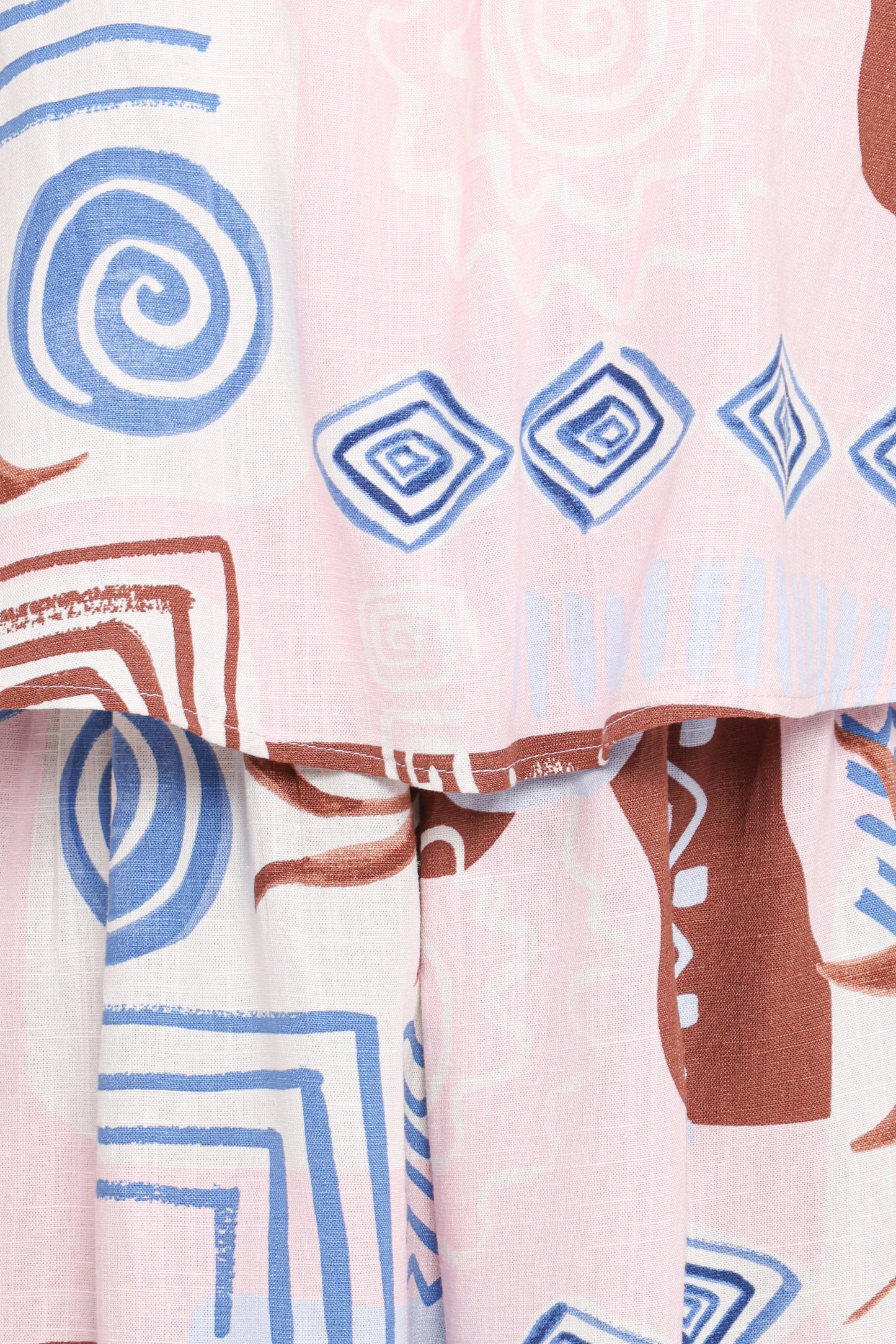Herbie Strapless Romper Blue Brown Abstract