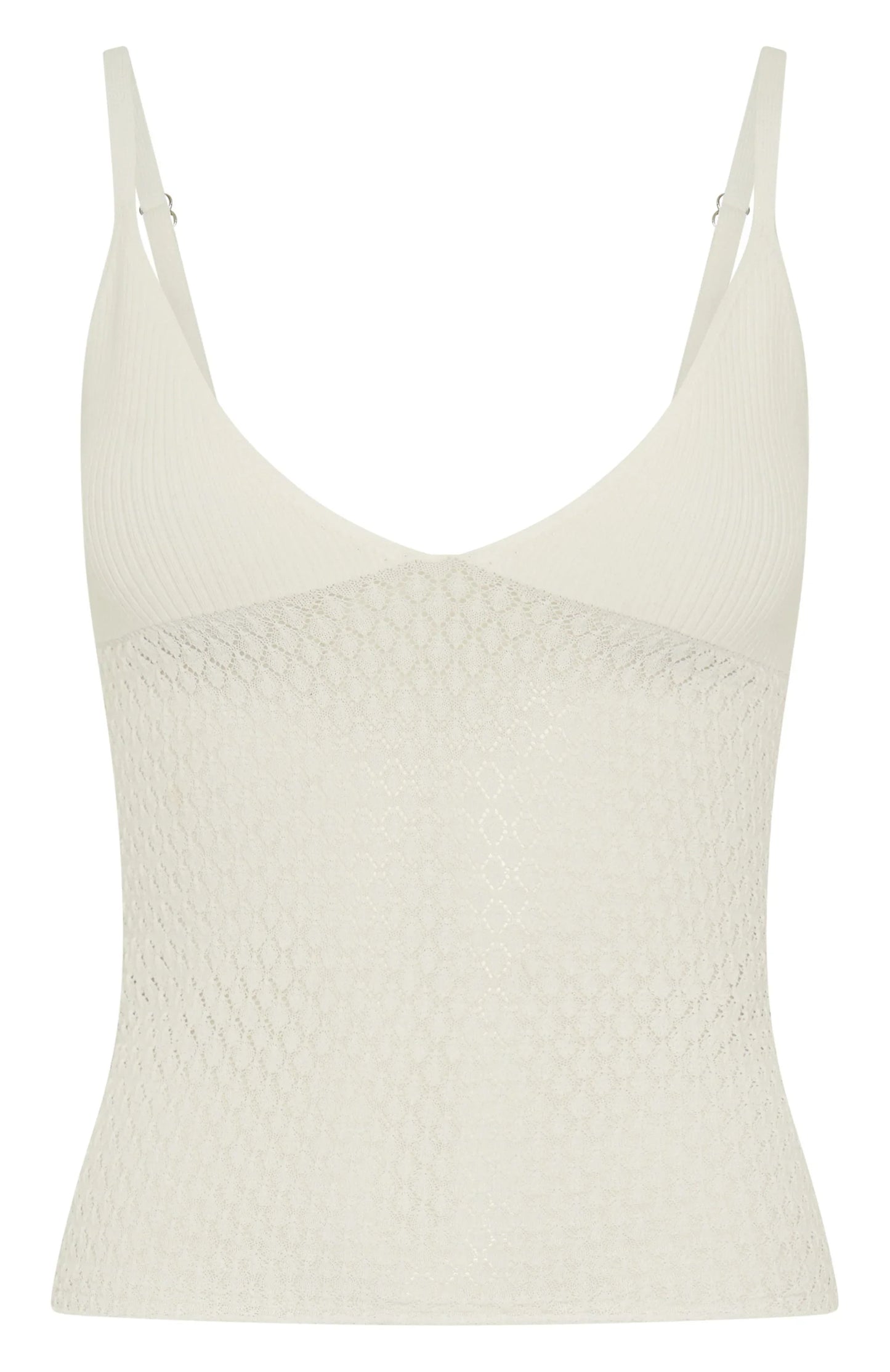 Stand And Stare Knit Top White