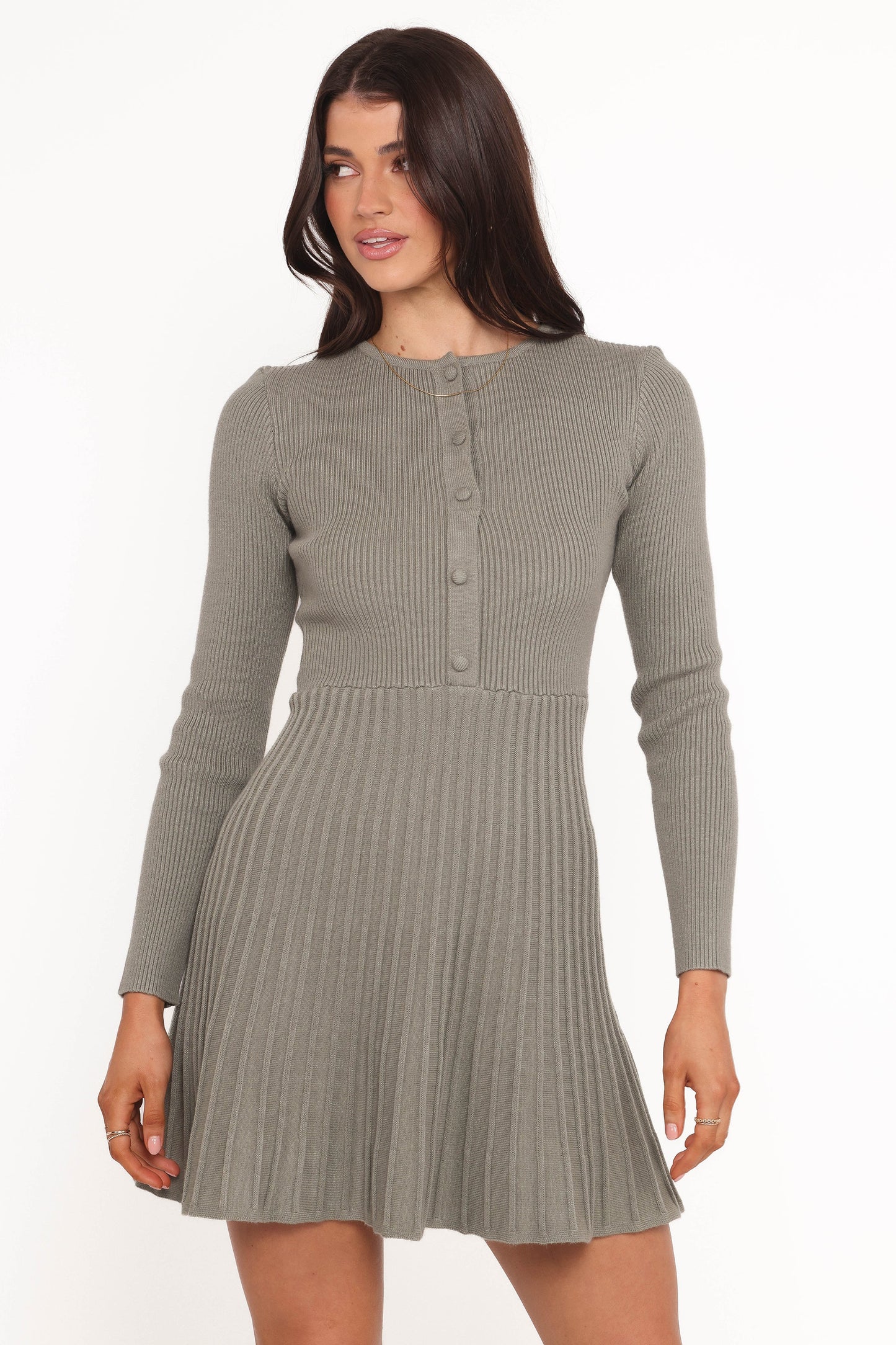 Darlina Long Sleeve Mini Dress Olive