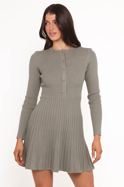 Darlina Long Sleeve Mini Dress Olive