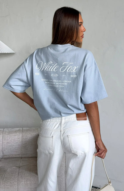 At Second Glance Oversized Tee Light Blue
