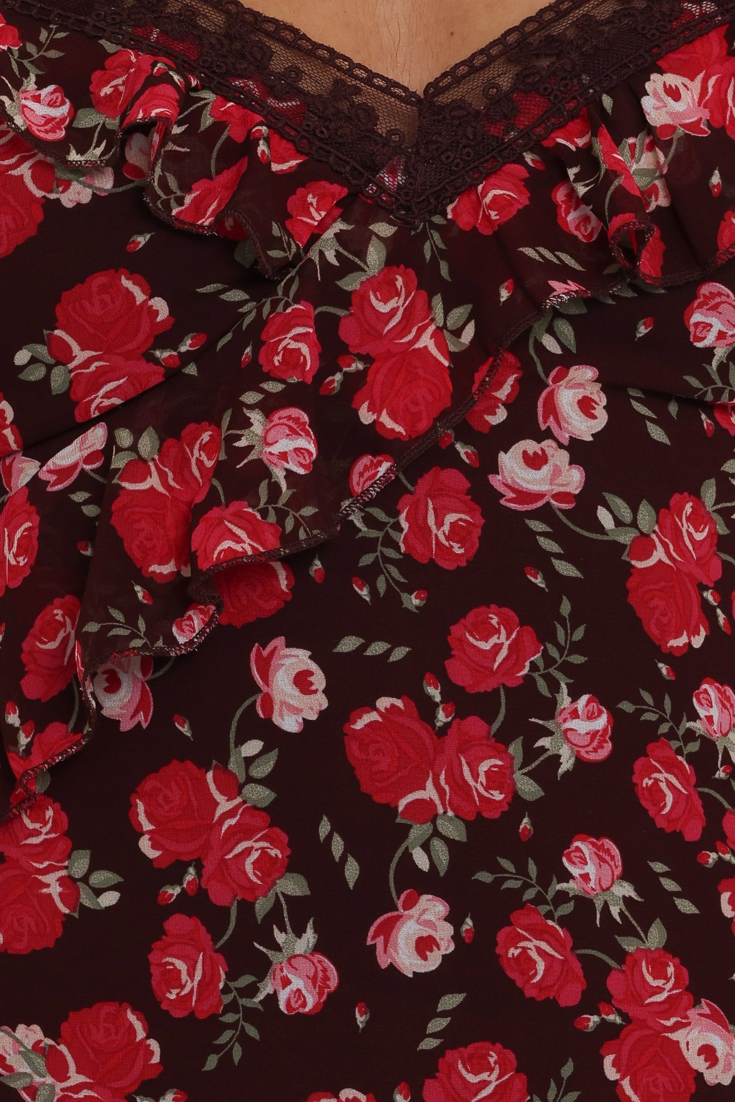 Virginia Maxi Dress Brown Floral