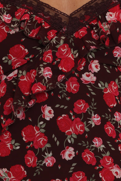Virginia Maxi Dress Brown Floral