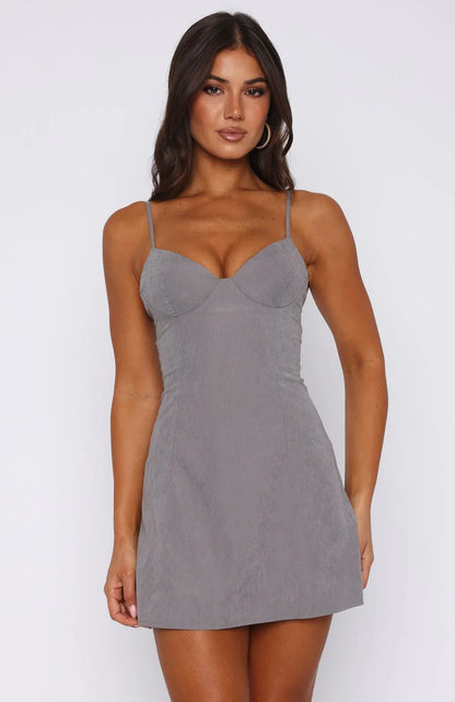 Excuse Me Darling Mini Dress Grey
