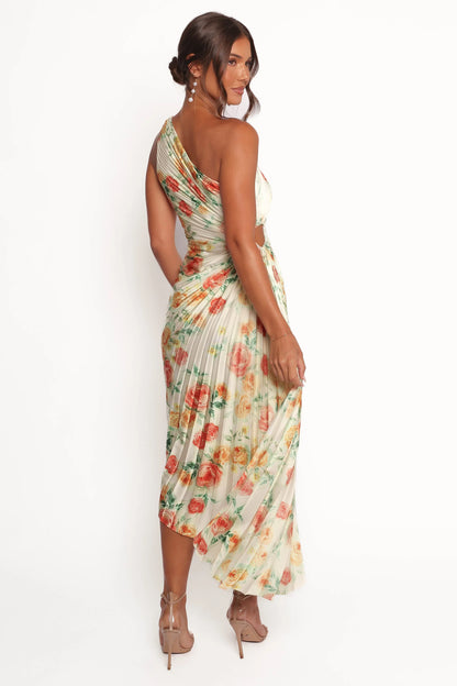Kleo One Shoulder Maxi Dress Yellow Floral