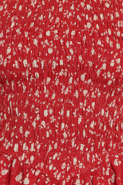 Zoella Peplum Top Red Floral