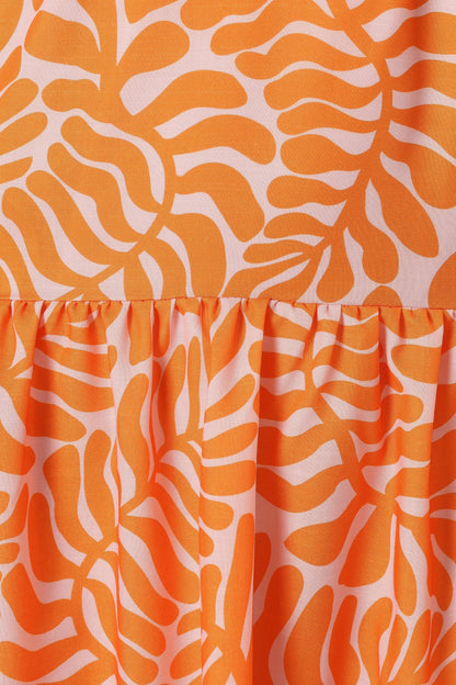 Dalton Cut Out Maxi Dress Orange Print