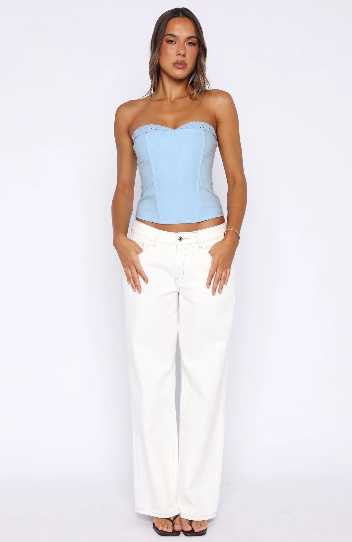 Sweet Drift Strapless Bustier Light Blue