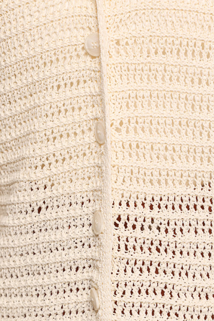 Lyra Large Collar Cardigan White