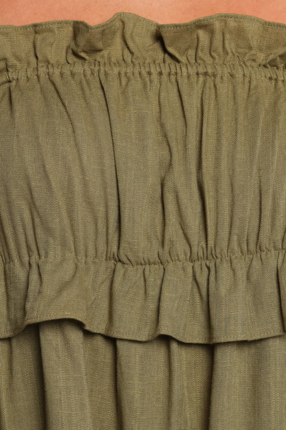 Orion Frill Strap Mini Dress Olive
