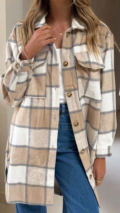 Saskia Jacket Beige Cream Check