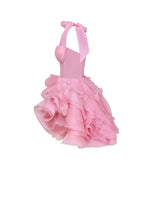 Danceable mini with ruched flower appliques Garden of Eden