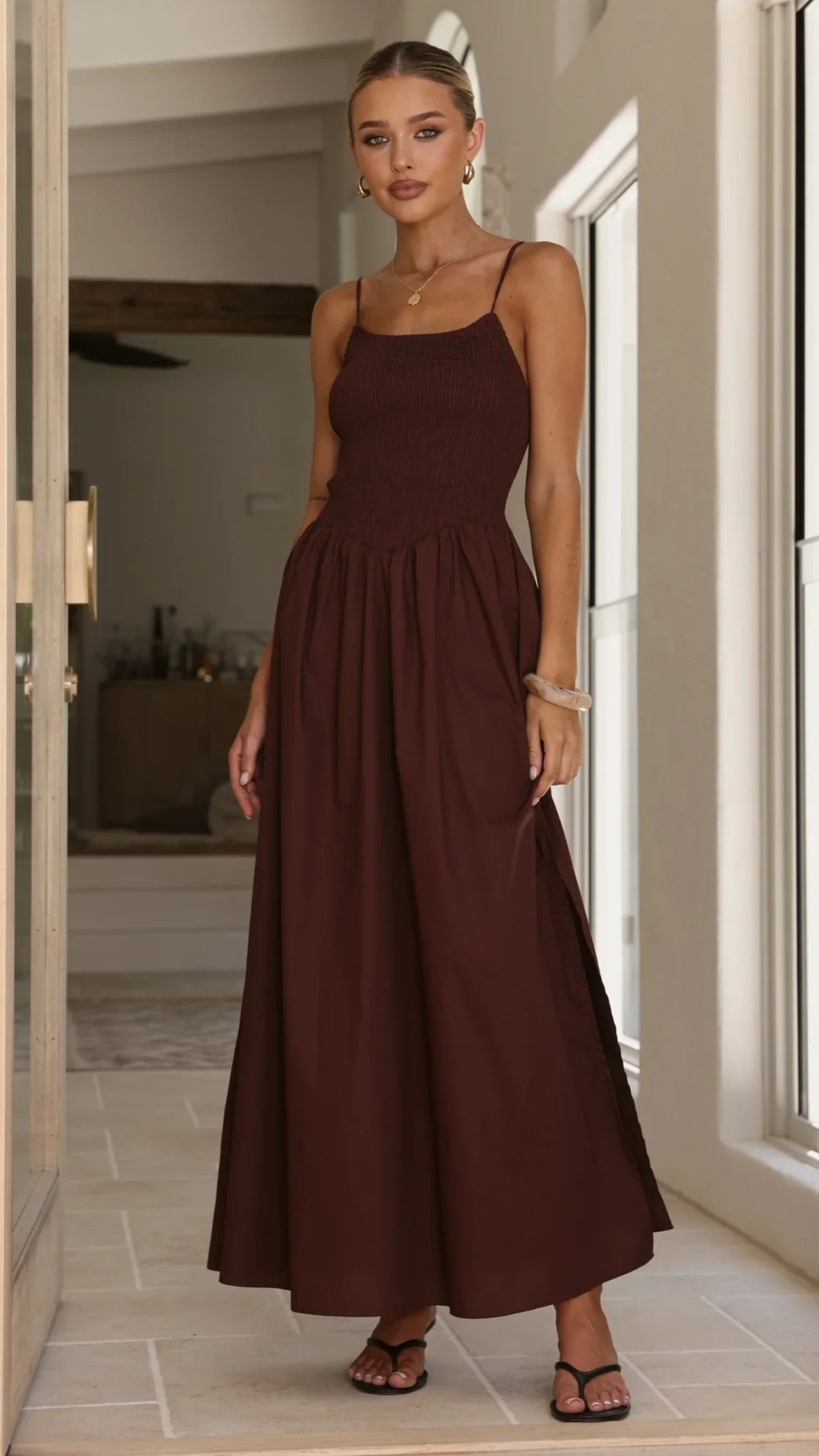 Gena Maxi Dress Chocolate