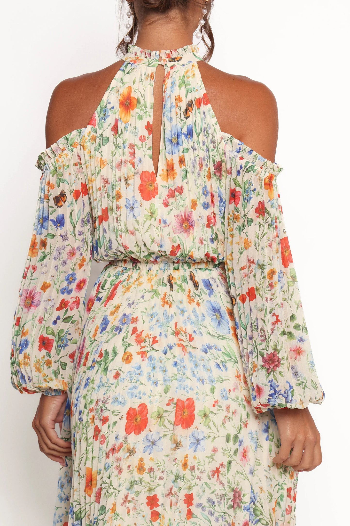 Hilary Pleated Maxi Dress Garden Floral