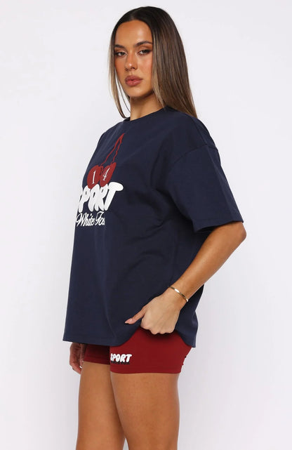Club 14 Peyton Oversized Tee Navy