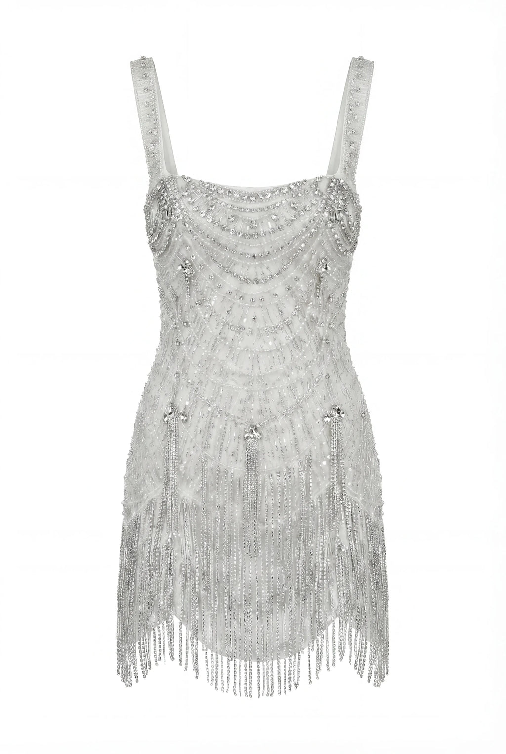 Ivory Embellished Lace Mini Dress