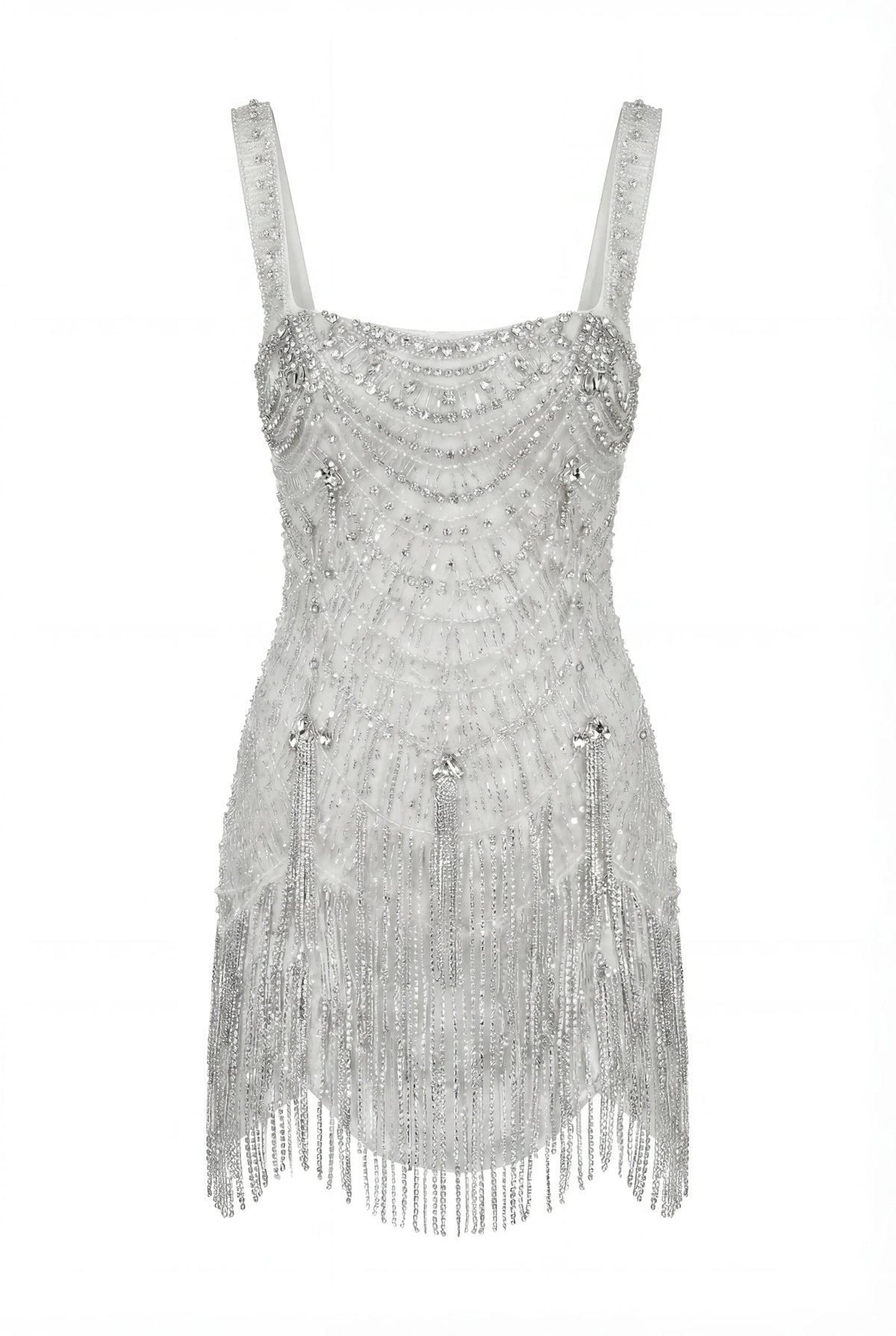 Ivory Embellished Lace Mini Dress