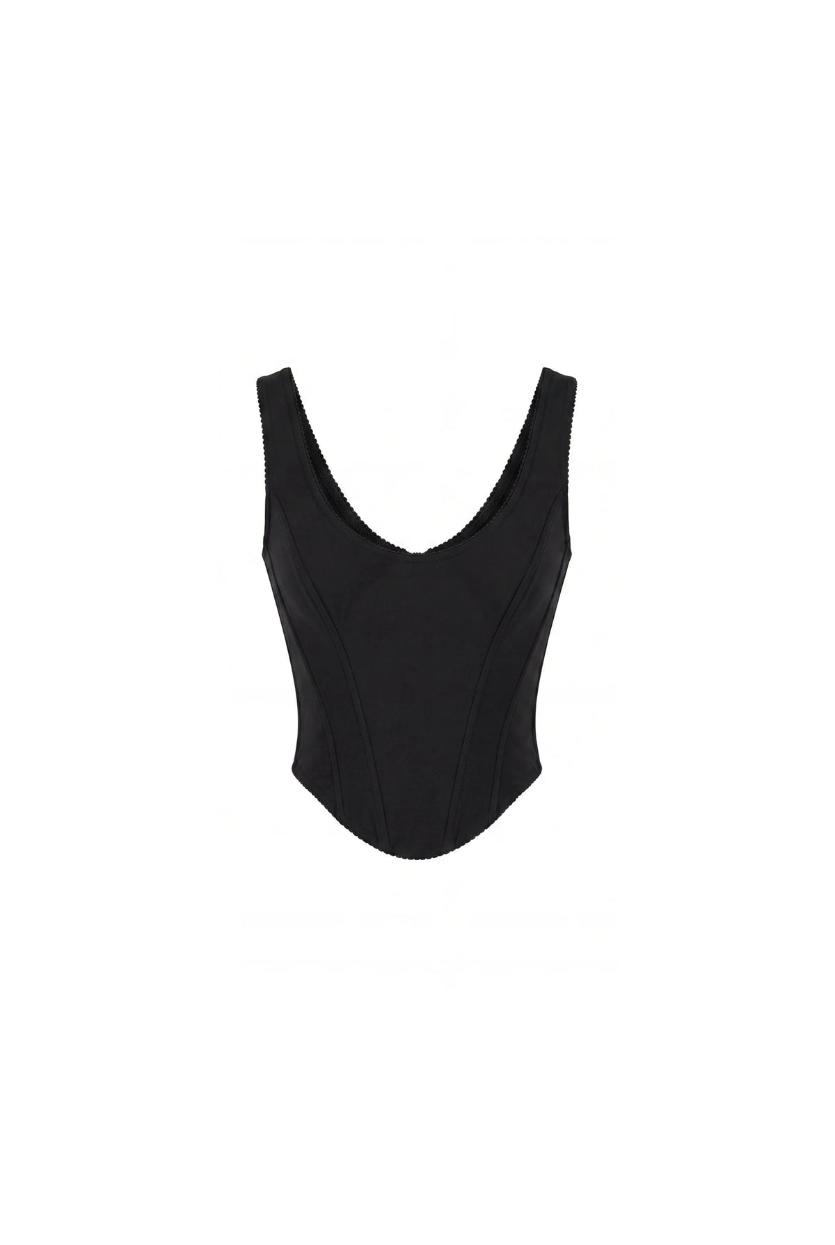 Black corset in Italian mesh with a zipper