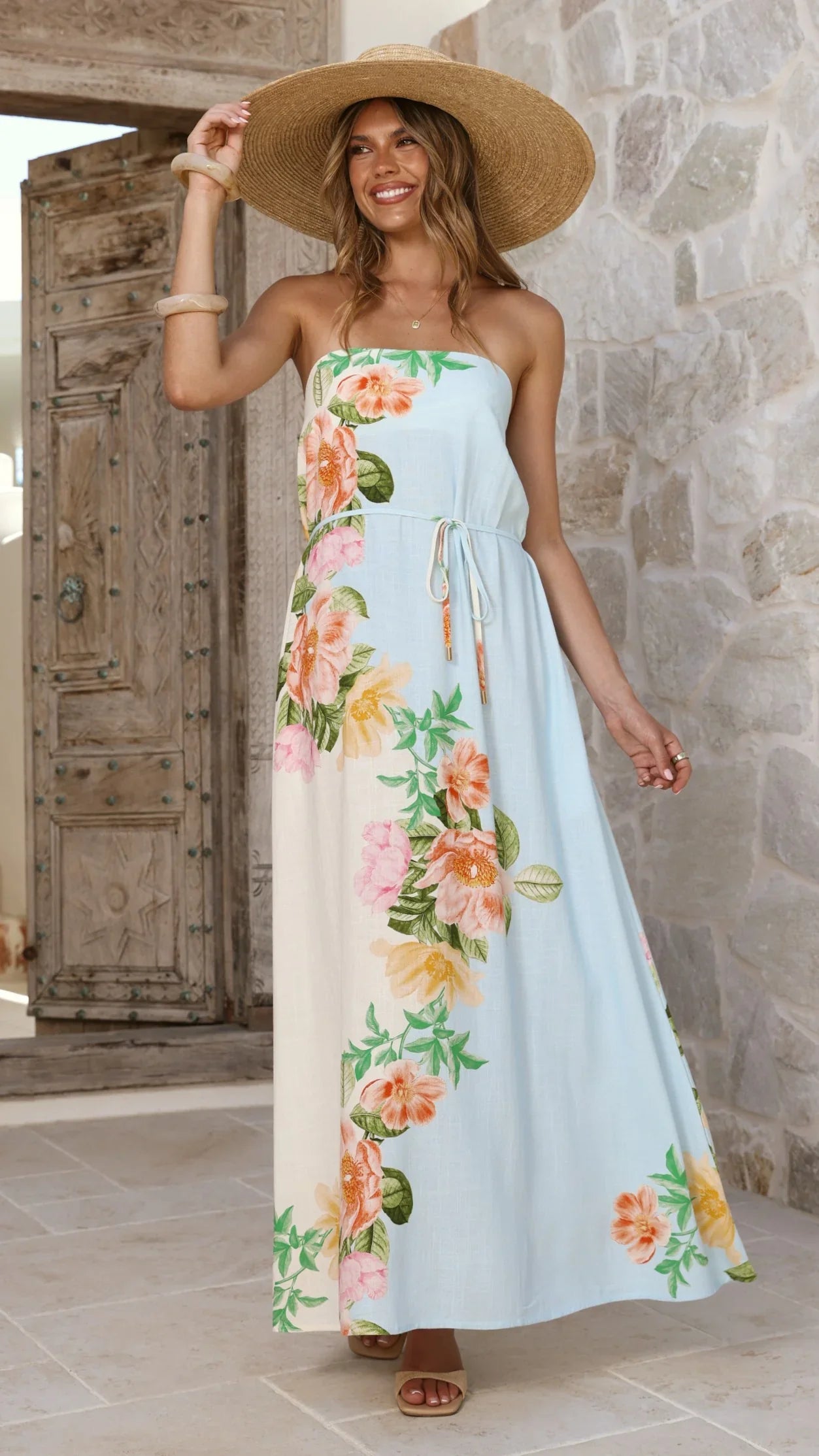 Ellea Maxi Dress Botanical Bliss Blue