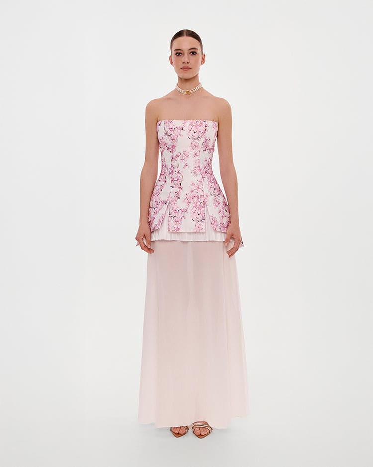 2 in 1 pink sakura mini with a detachable underskirt
