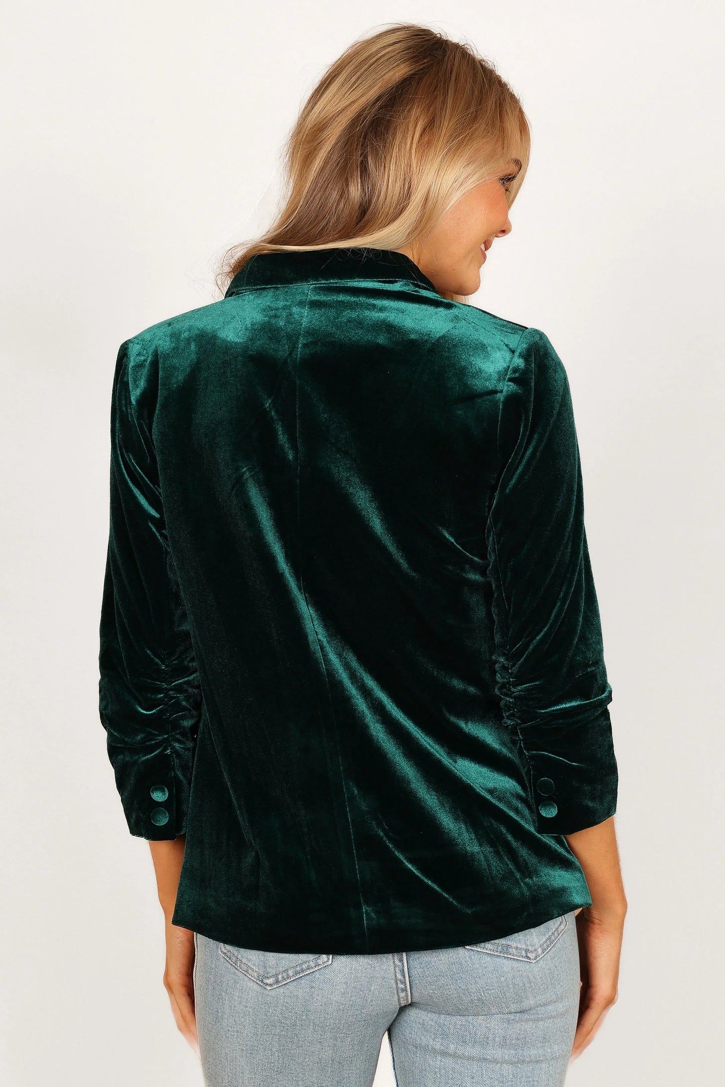Vera Velvet Blazer Green
