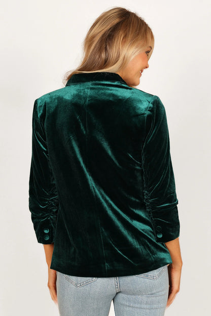 Vera Velvet Blazer Green