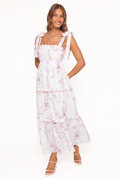 Aurelia Maxi Dress Purple Floral