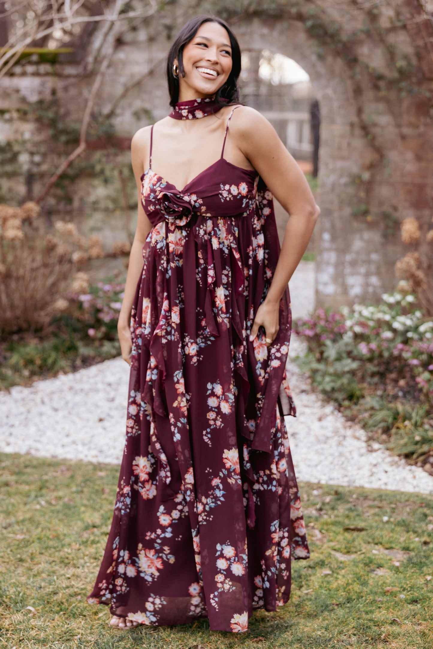 Tully Maxi Dress Berry Floral