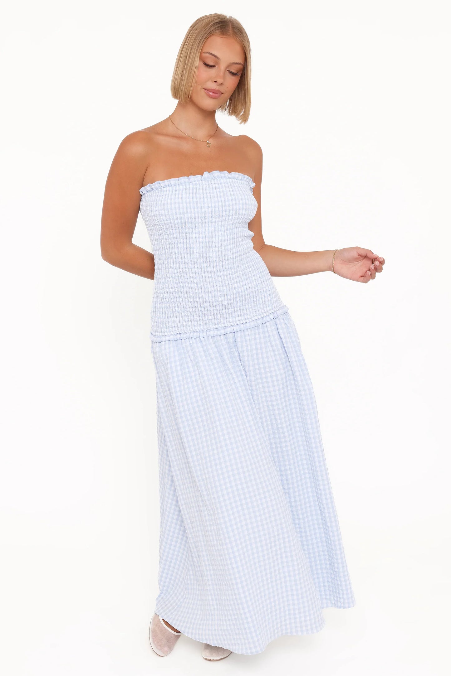 Parkway Maxi Dress Blue Gingham