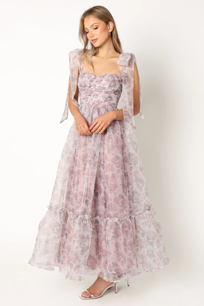 Floret Midi Dress Dark Purple
