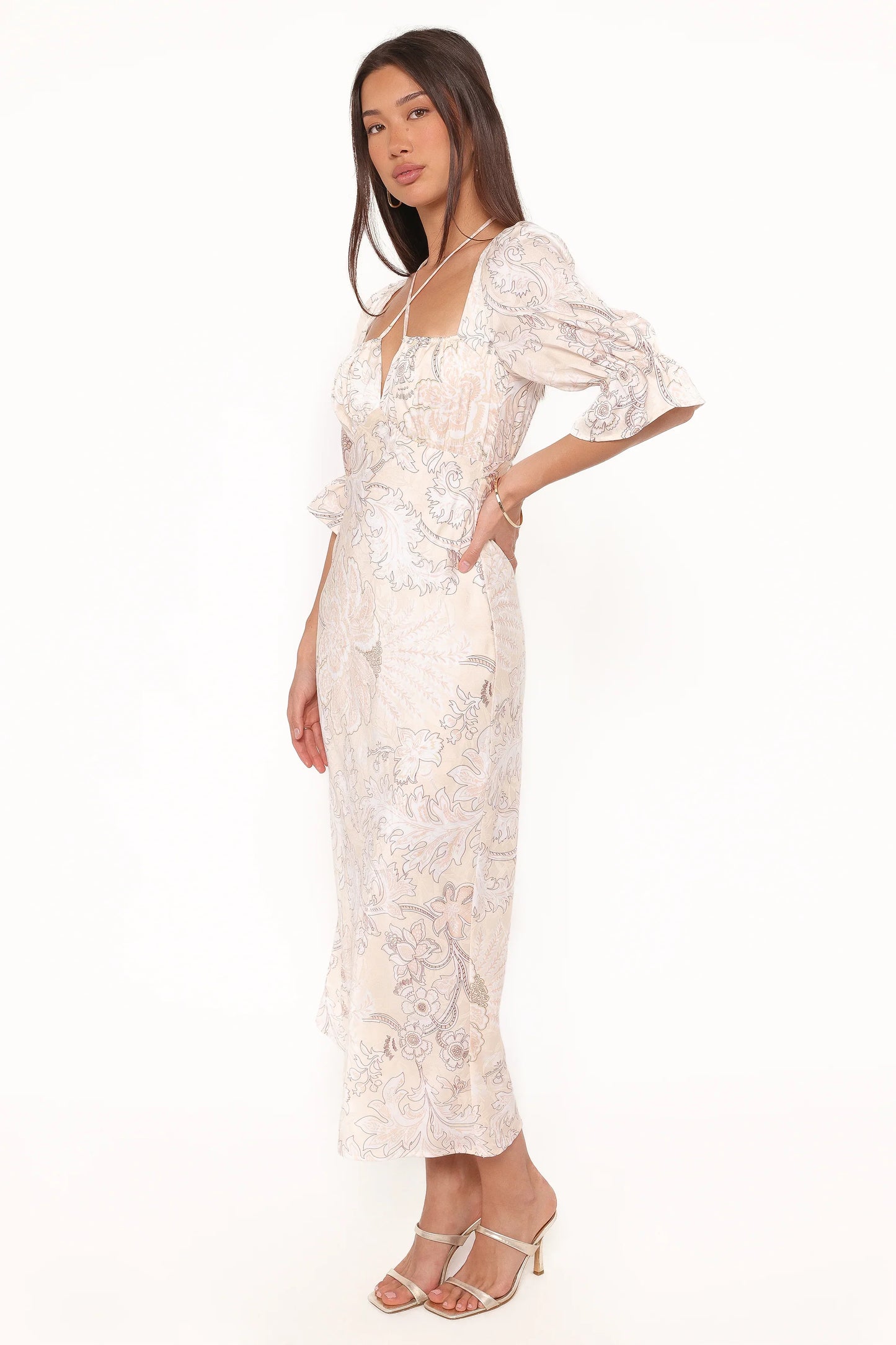 Pauline Long Sleeve Maxi Dress Pastel Paisley