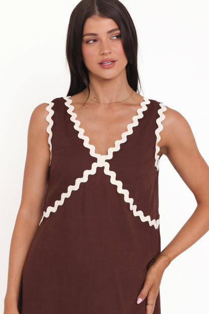 Lark Mini Dress Brown