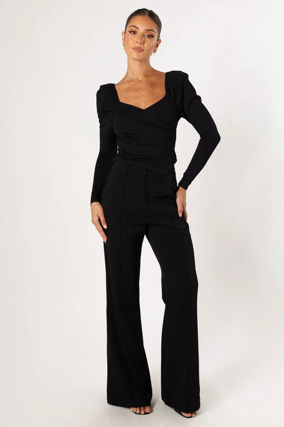 Spencer Long Sleeve Top Black