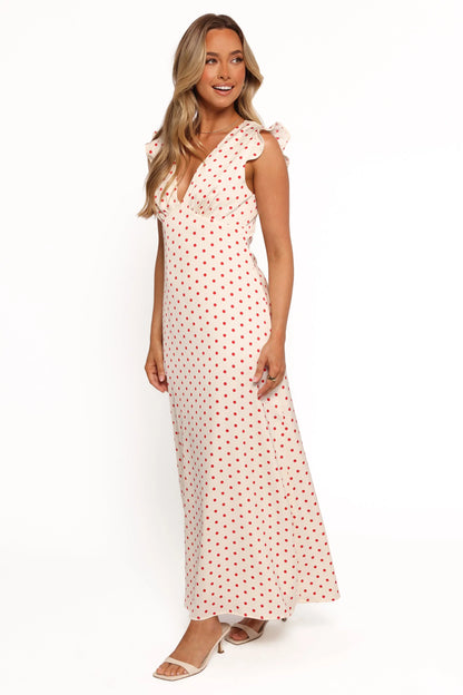 Bette Midi Dress Red Polka Dot