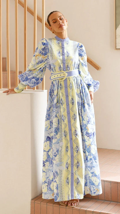 Kalliope Maxi Dress Blue Yellow