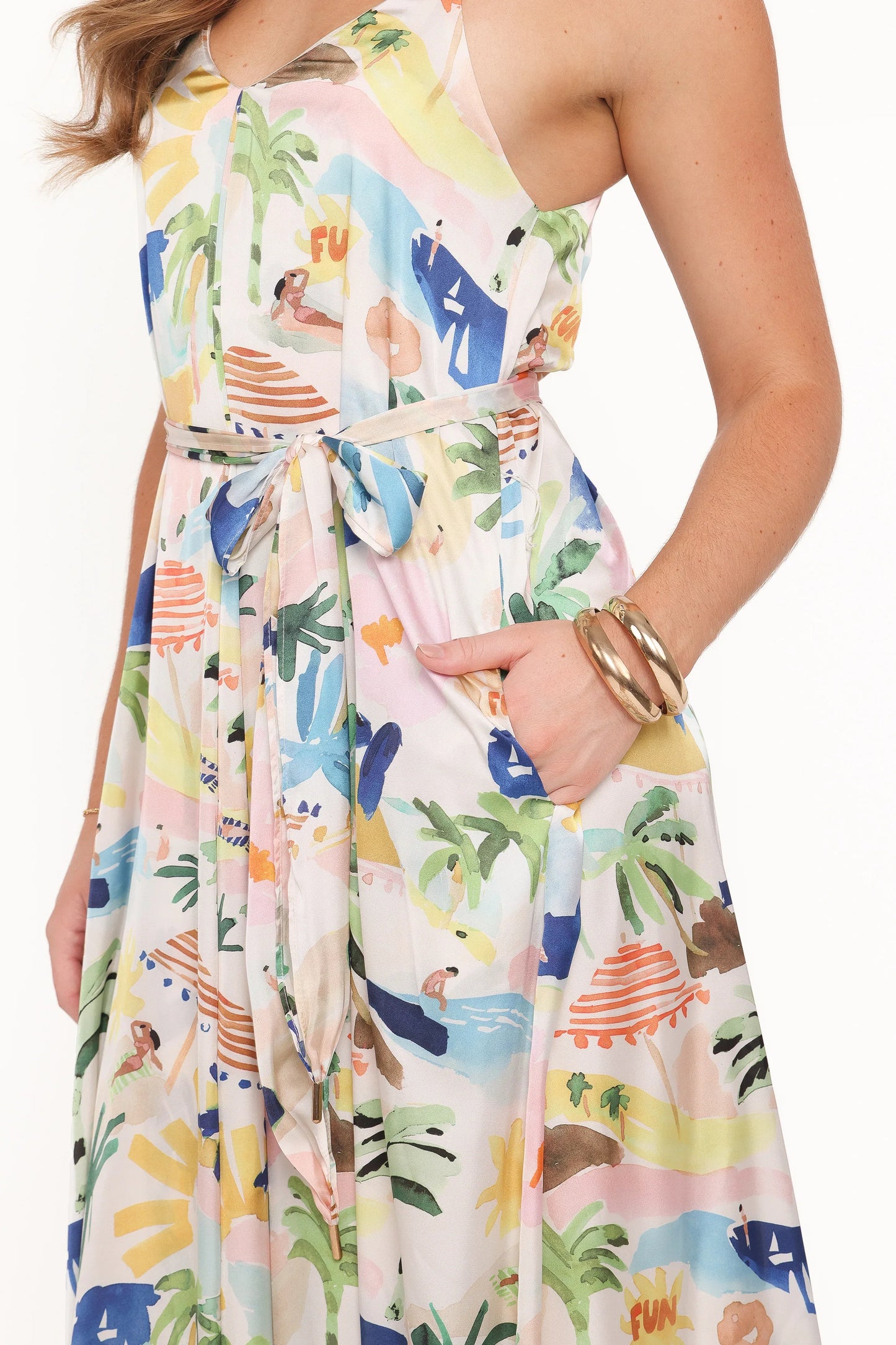 Coralee Maxi Dress Cream Resort Isle