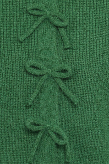 Wilde Bow Front Cardigan Green