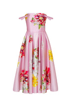 Tea length pastel pink floral dress Glow Up